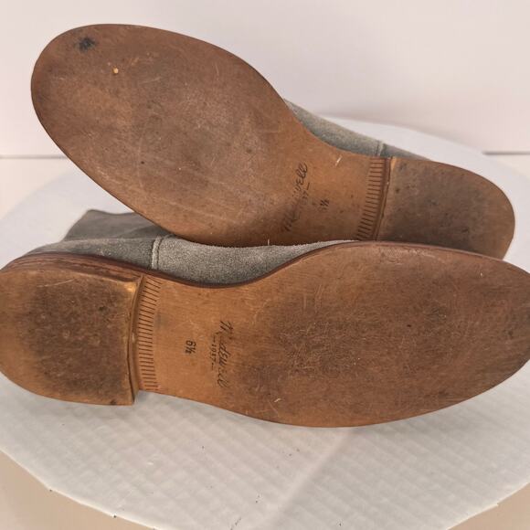 Madewell The Pull On Ankle Boot Techno Grey Suede Leather Sz 6.5 Western Boho - Picture 8 of 10